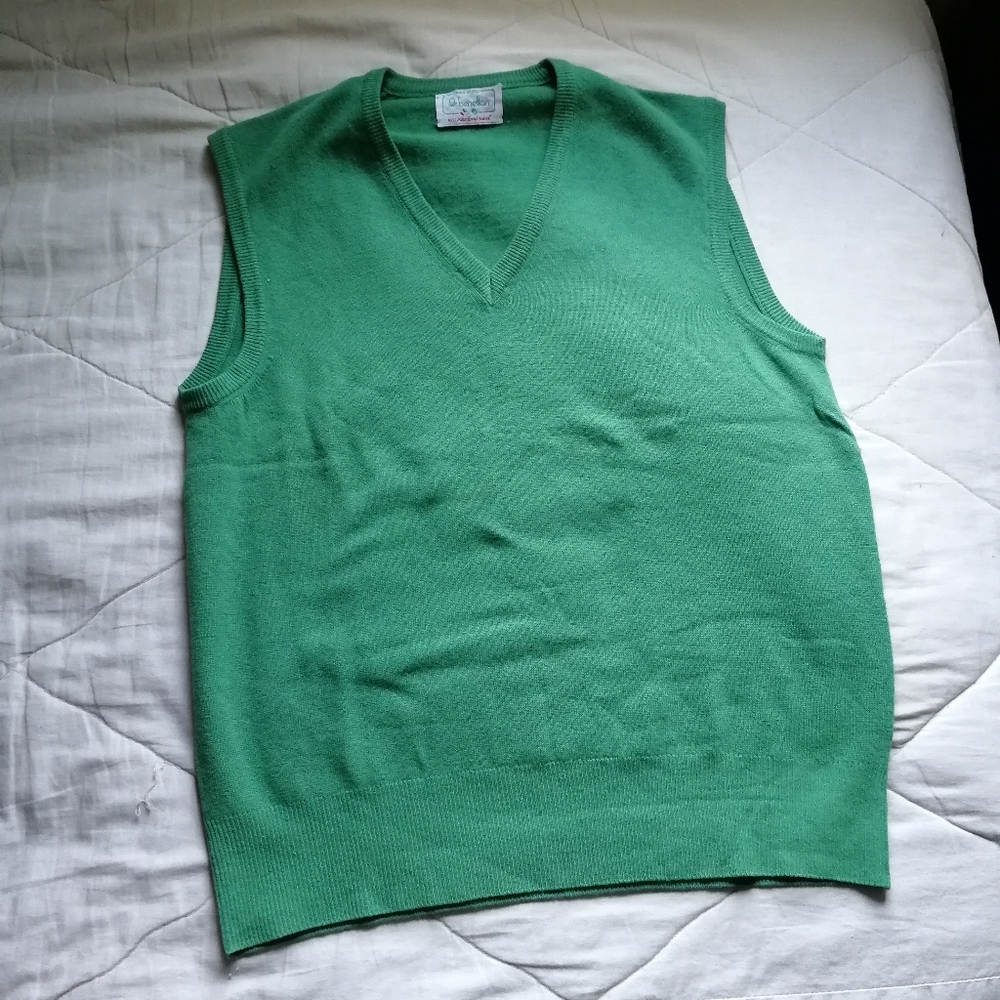Vintage Green V-Neck Sweater Vest